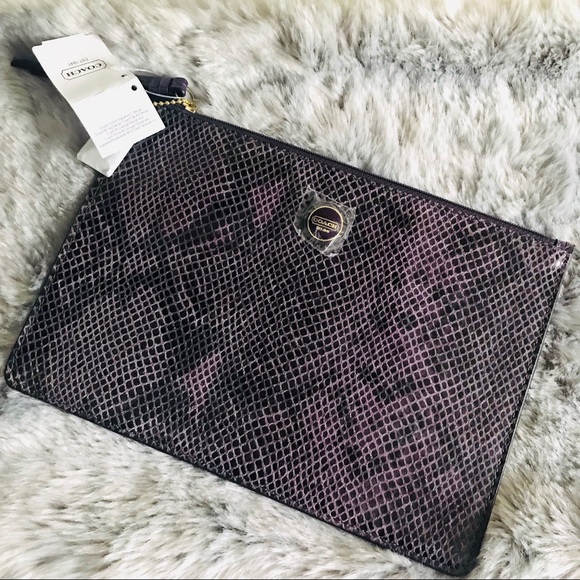 COACH Signature Snakeskin Tech Pouch - Picture 2 of 6